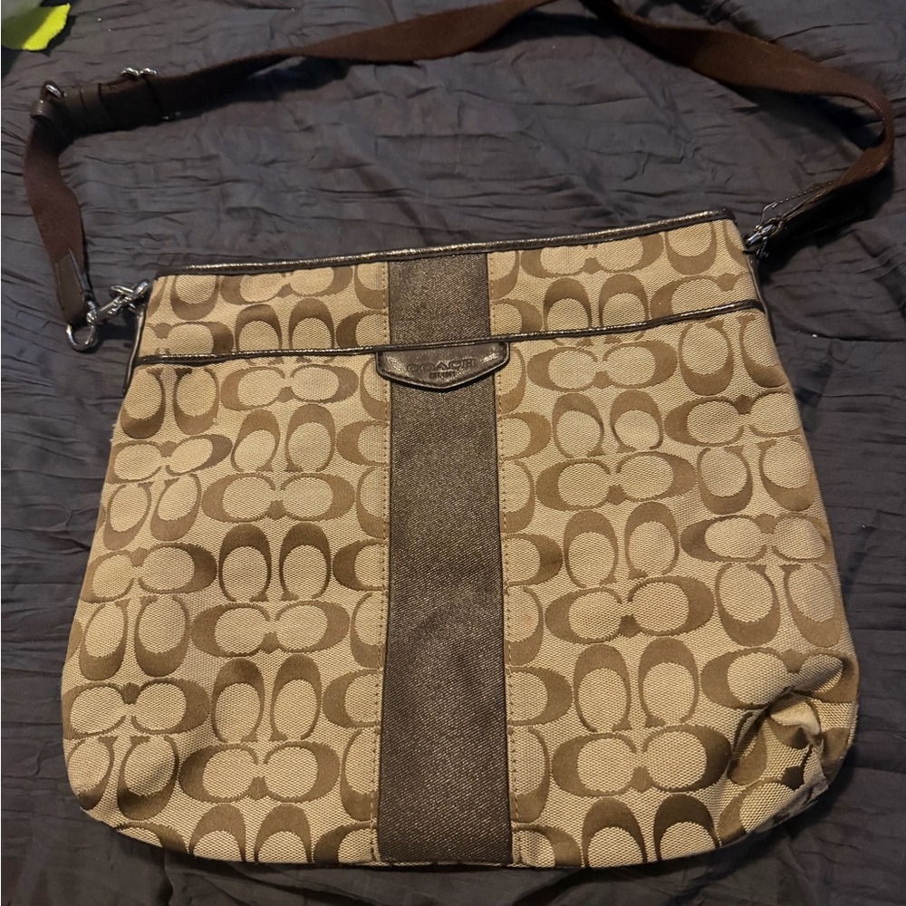 Coach Tan and Brown Crossbody Bag